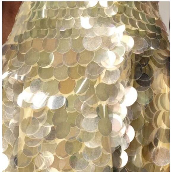 ASOS ARRANGE Sz 16 US Yellow Embellished Disc Sequin Dress NWT Holiday Party - Picture 12 of 14